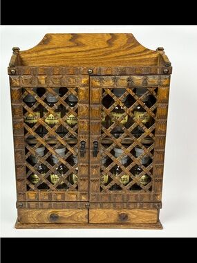 VTG Himark spice cabinet. Spice jars original unused spice labels